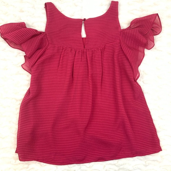 Anthropologie Maeve Raspberry Tavin Cold Shoulder - Picture 4 of 8